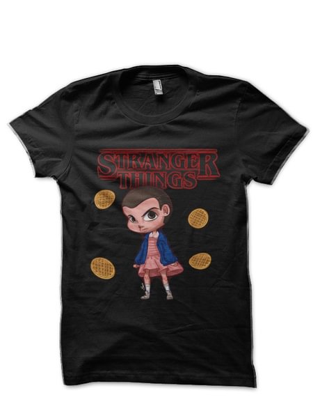 Stranger Things Eleven Black Half Sleeve T-Shirt - Life is Beautiful for You - SheChoic