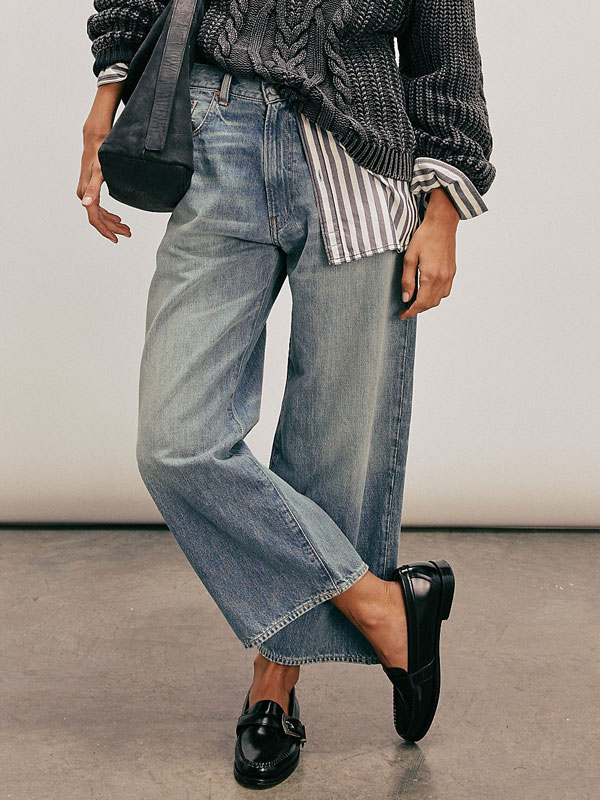 Crewneck, Jeans, Loafers