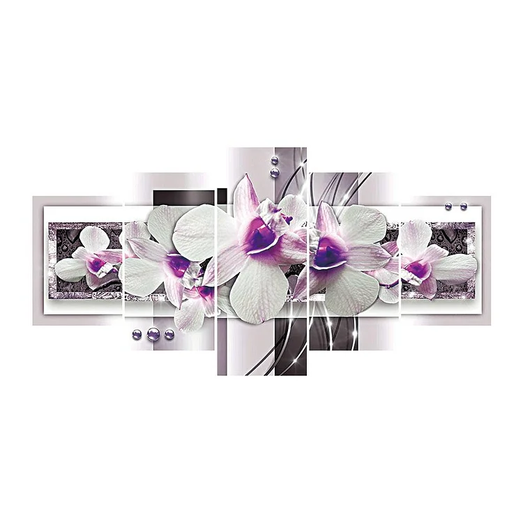 5pcs Round Full Drill Diamond Painting 95X45CM(Canvas) gbfke