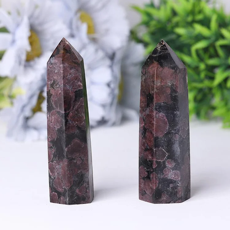 Natural High Quality Astrophlite with Garnet Towers Points Bulk for Fengshui Decoration