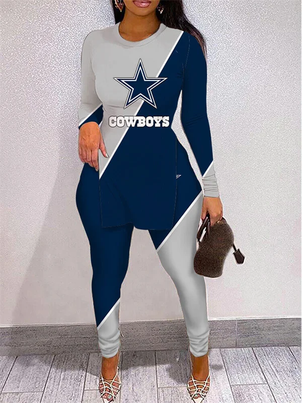 Dallas CowboysLimited Edition High Slit Shirts And Leggings Two-Piece Suits