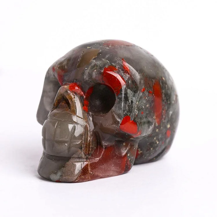2" African Blood Stone Crystal Skull Carvings