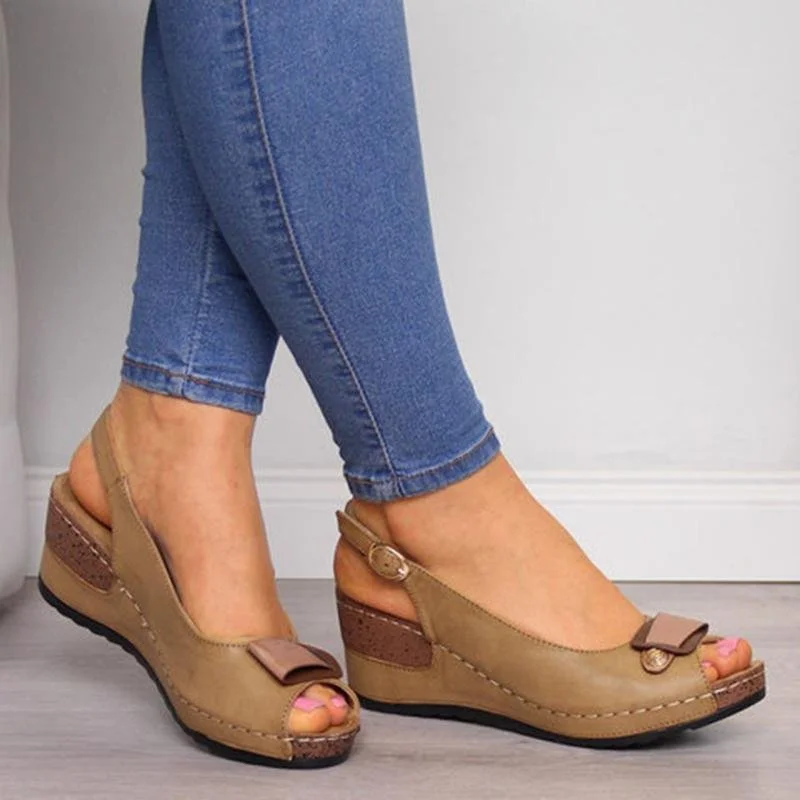 Women Casual Wedge Heel Peep Toe Sandals