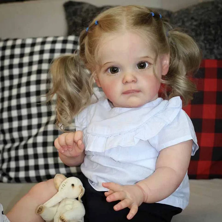  Realistic 17'' &22" Lorraine Opened Eyes Reborn Toddler Baby Doll Girl With Granny Gery Hair,Best Gift for Children - Reborndollsshop®-Reborndollsshop®