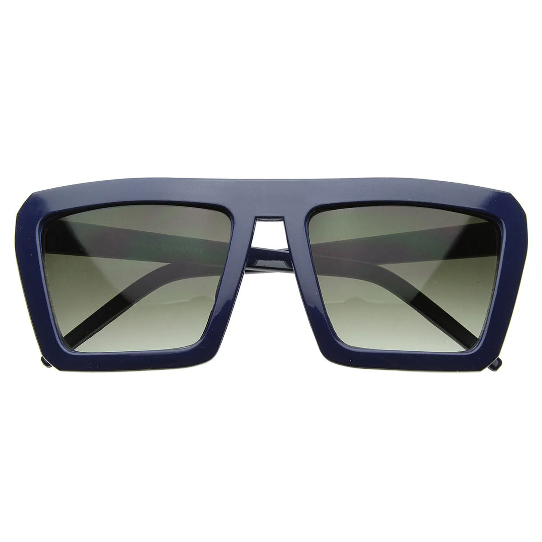 Geometric Bold Flat Top Retro Celebrity Inspired Super Square glasses