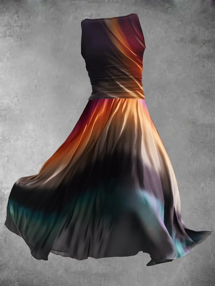 Women's Summer Striped Gradient Maxi Dress