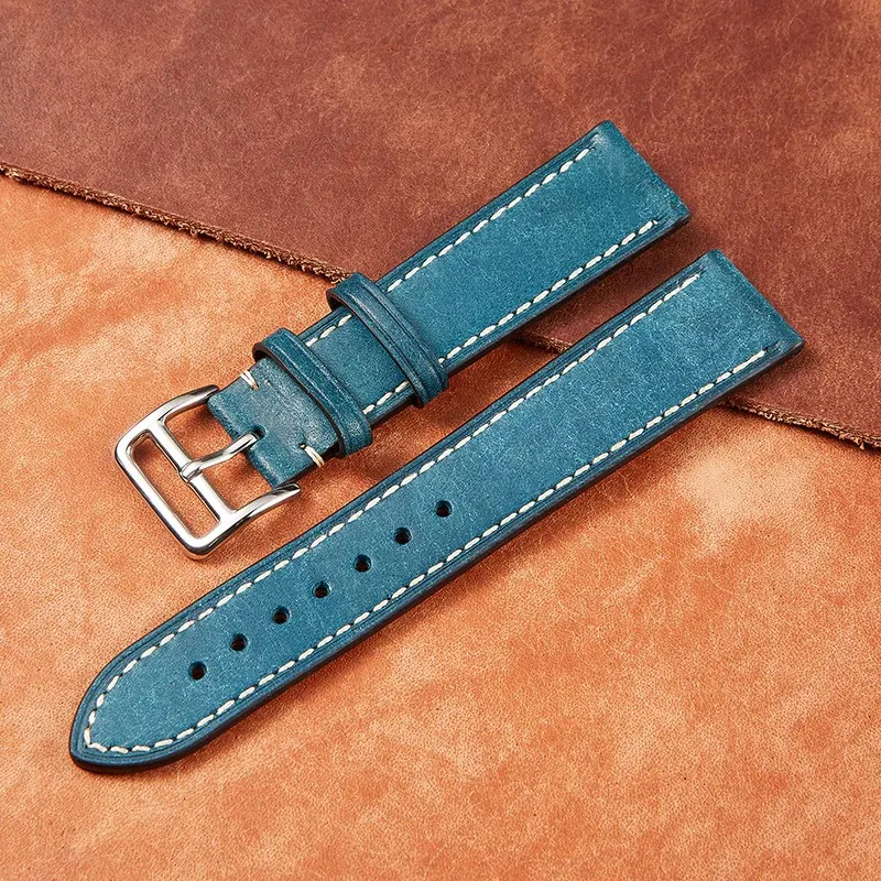 High-Grade Italian Genuine Leather Strap Retro Leather Band 20 22mm San Martin Watch san martin watchSan Martin Watch