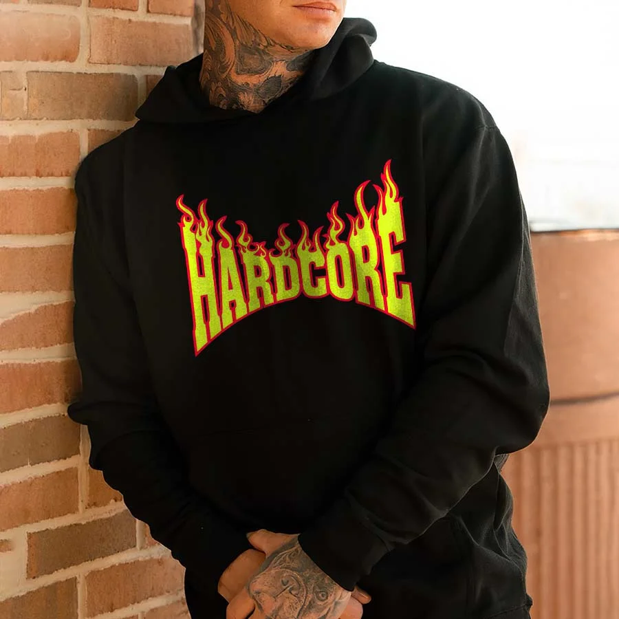 Hardcore Printed Men's Hoodie - Devcarry