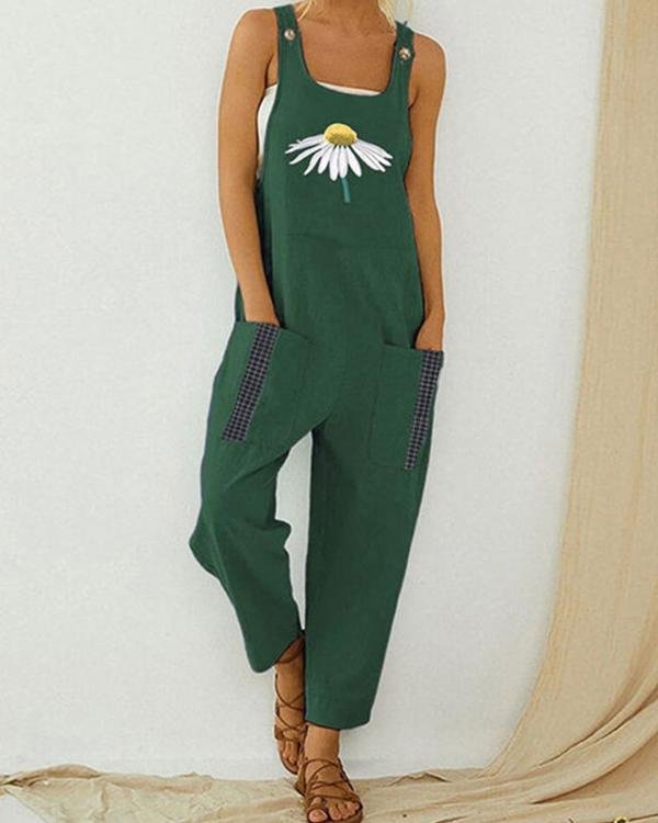 Flower Print Casual Jumpsuit For Women - Chicaggo