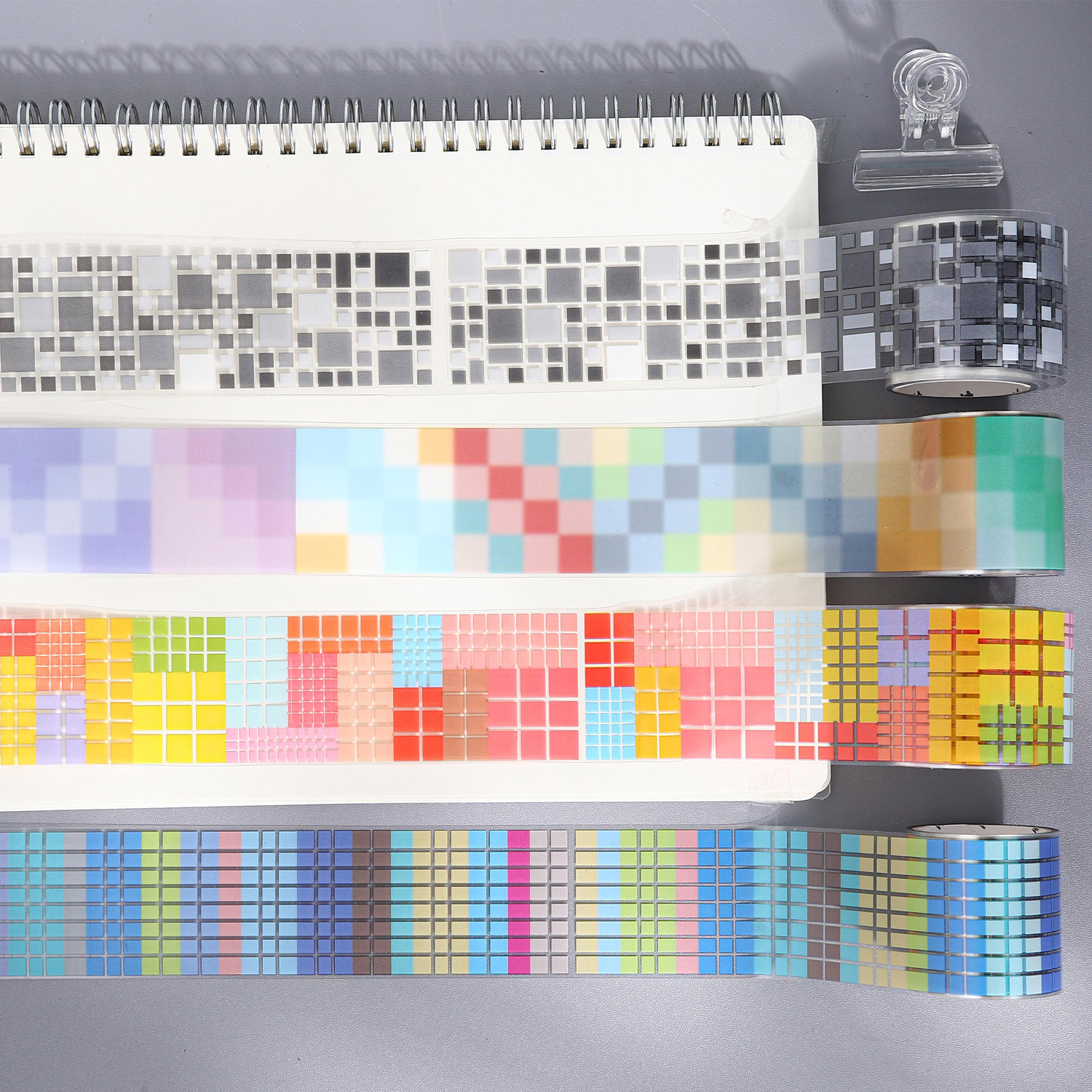 JD-XFK Pixel Square PET Tape - 2m Die-Cut Geometric Washi for