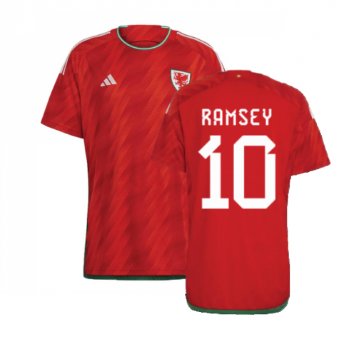Wales Aaron Ramsey 10 Home Shirt Kit World Cup 2022