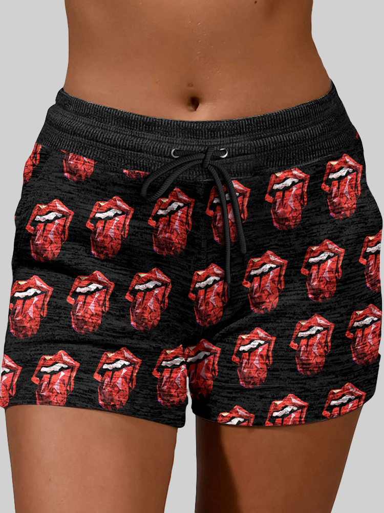 Comstylish Women S Hackney Diamond Tour 2024 Tongue Print Sports Shorts