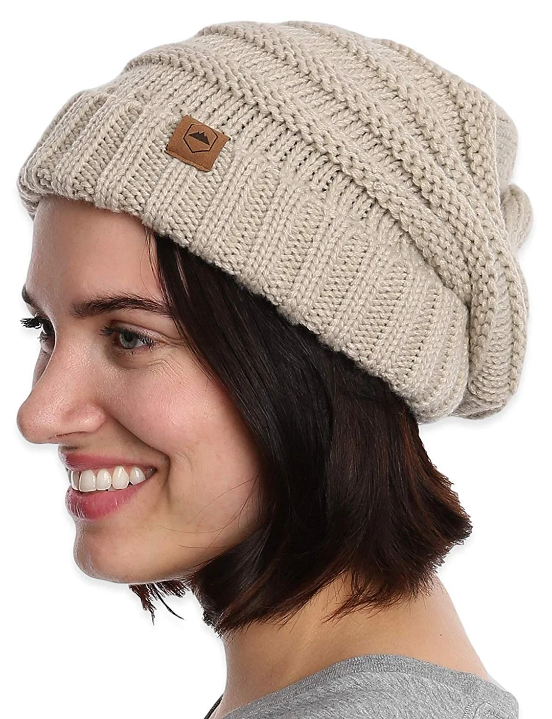 Warm & Cute Oversized Slouch Beanie Winter Hats - Thick, Chunky & Soft Stretch Knitted Caps for Cold Weather