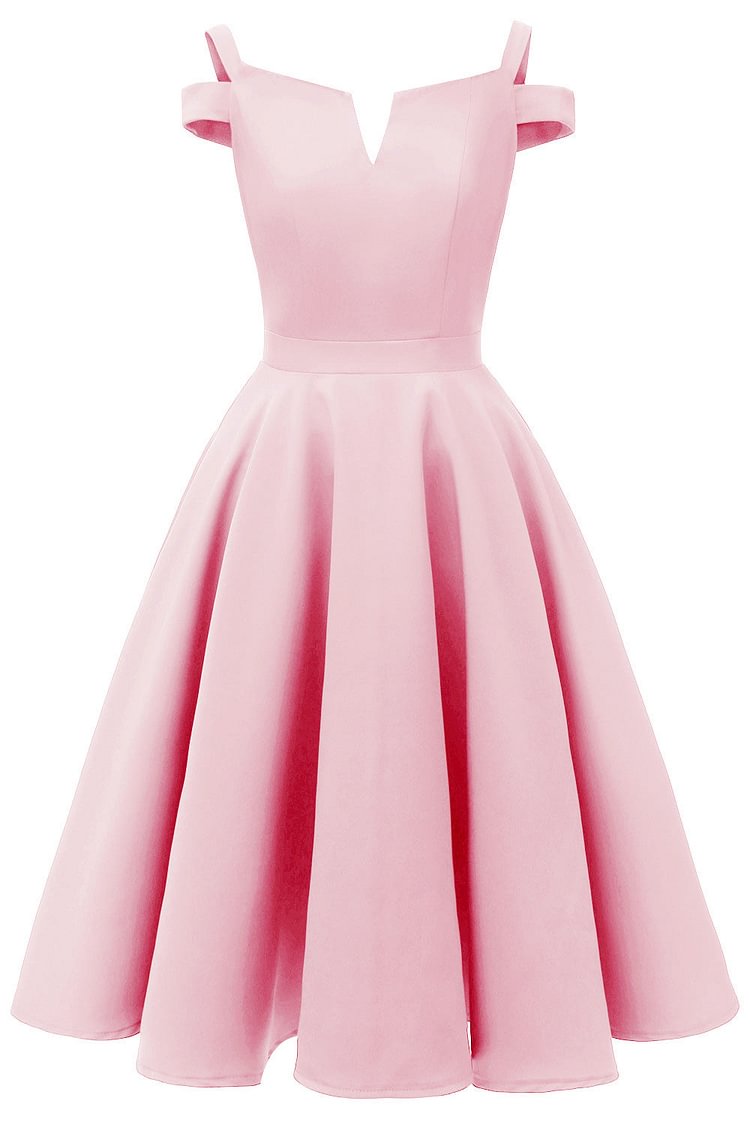V-cut Cold Shoulder Satin Prom Dress - Shop Trendy Women's Clothing | LoverChic