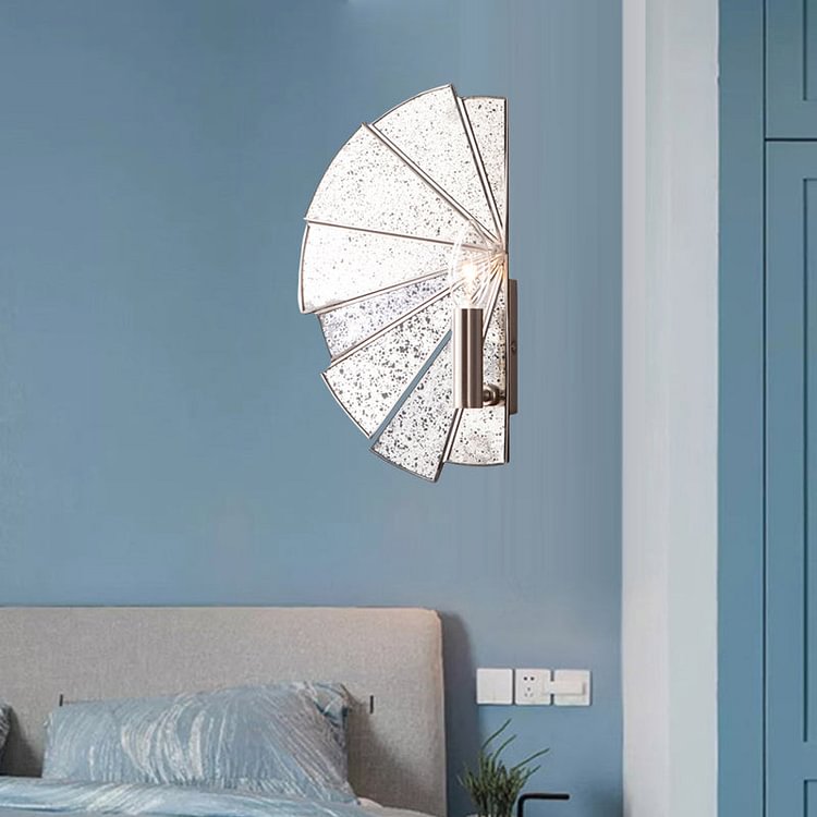 Candlestick Living Room Wall Lamp Traditional-Style Metallic 1 Light Silver Sconce Light