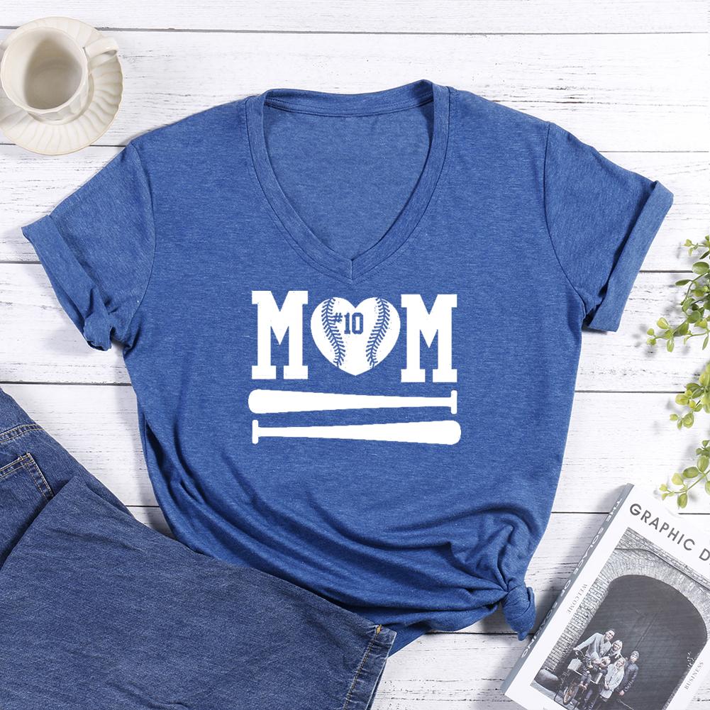 Softball Mom V-neck T Shirt-Guru-buzz