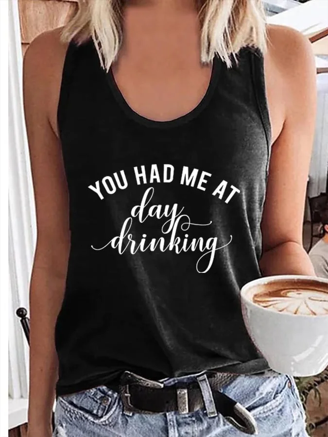 Women's You Had Me Ay Day Drinking Print Tank Top socialshop