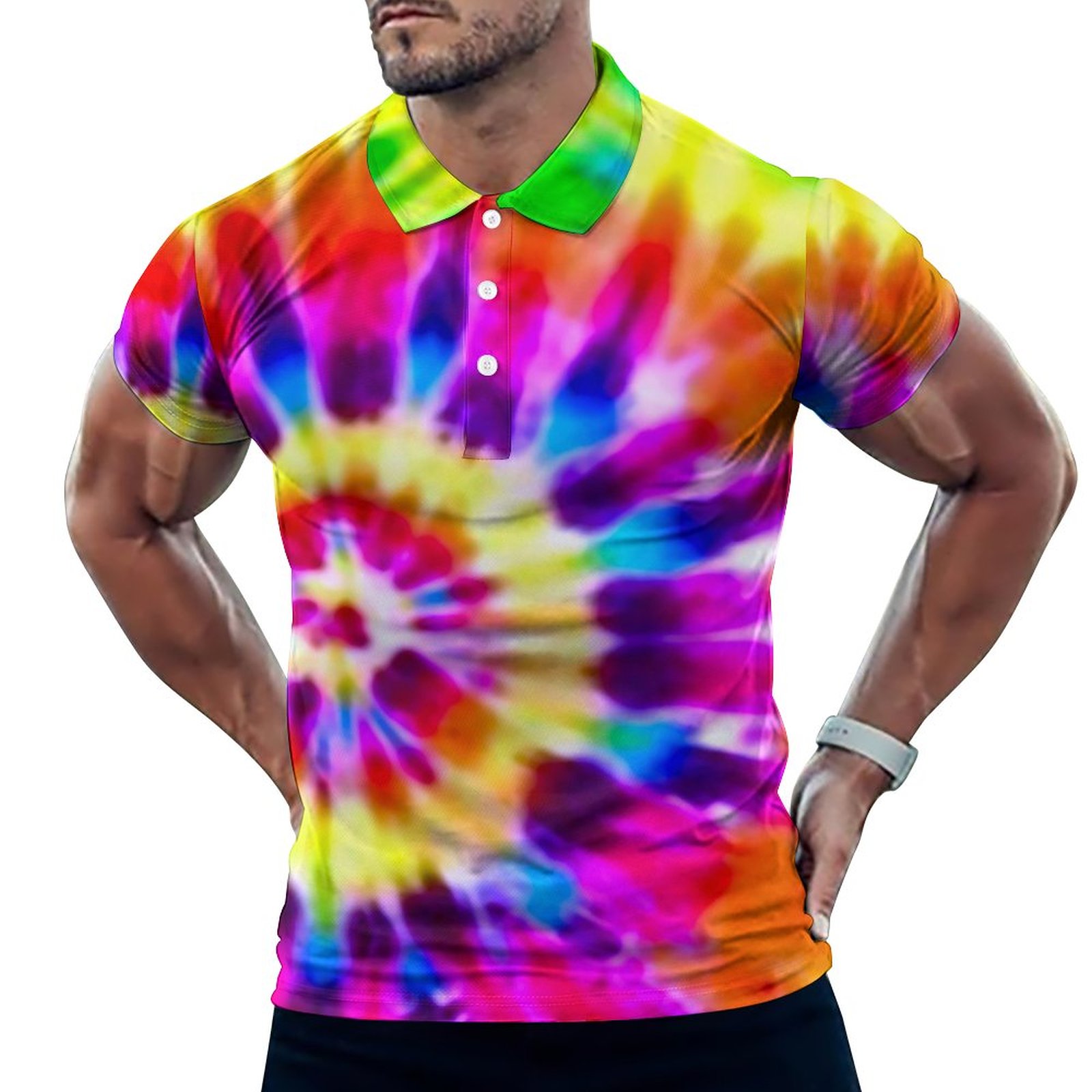 tie dye golf polo