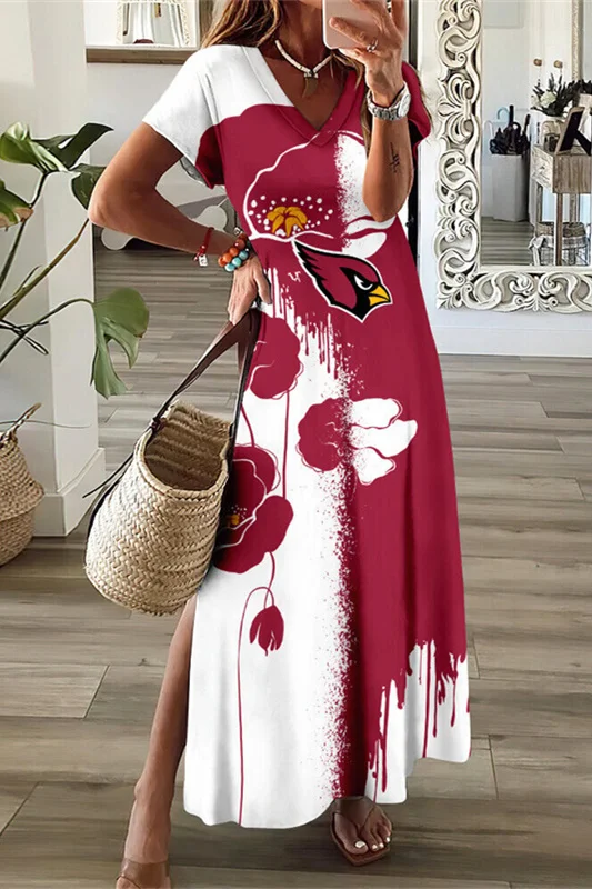 Arizona Cardinals
V-Neck Sexy Side Slit Long Dress