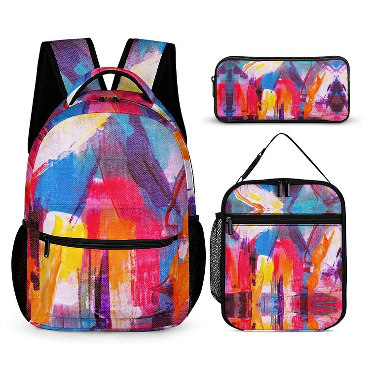 Personalized Kids Rucksack 3 Pieces Set with School, Lunch Bag and Pencil