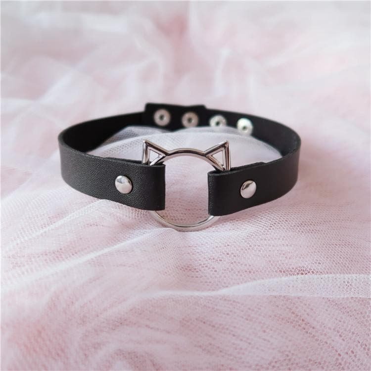 Black/White Kawaii Neko PU Choker S13125