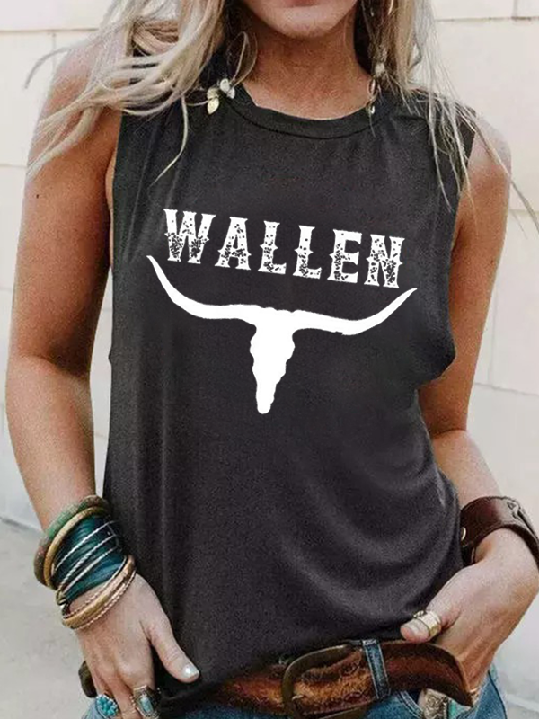 Wallen Country Music Collage Inspired Print Sleeveless Tank