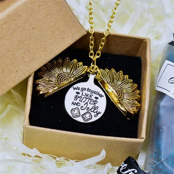 We Go Together Like Butter and Jelly Sunflower Necklace
