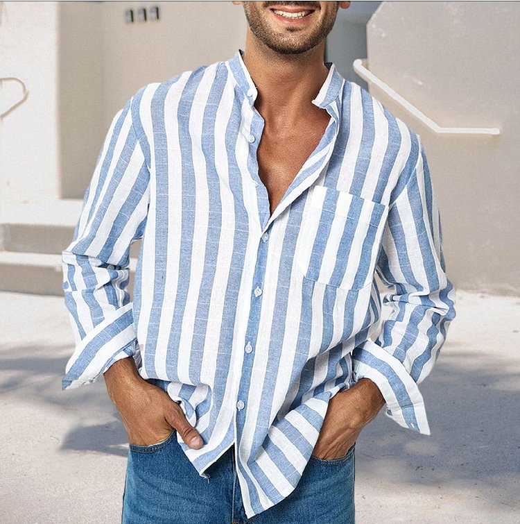 Men's Casual Resort Striped Shirt