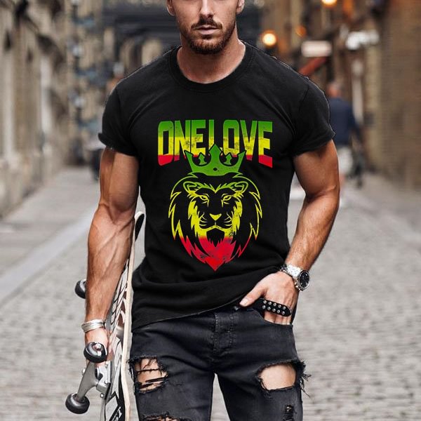 ONE LOVE Graphic Casual Short Sleeve T-Shirt