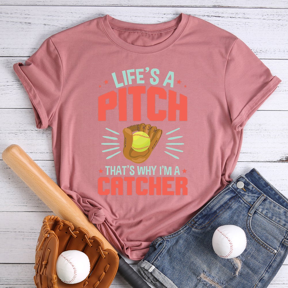 Softball Life\'s A Pitch T-shirt Tee-012937-Guru-buzz
