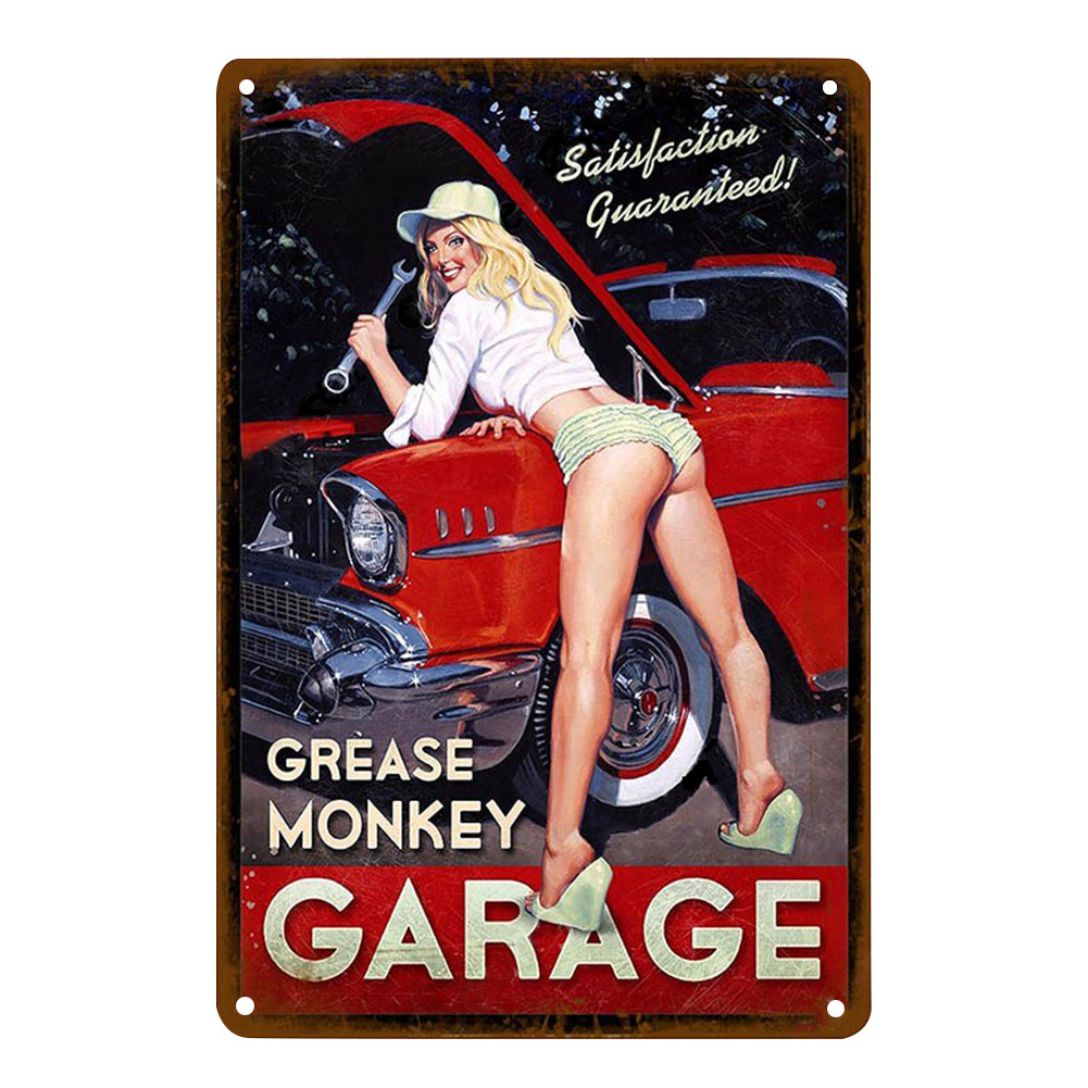 Pin Up Girl Vintage Tin Sign