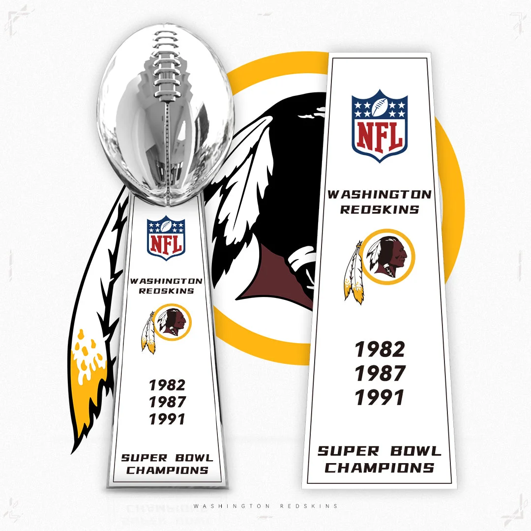 [NFL]Washington Redskins，1991/1987/1982 Vince Lombardi ,  Super Bowl Championship Trophy Resin Version
