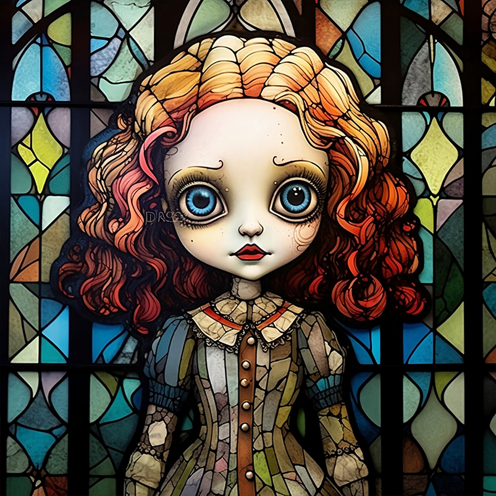 Halloween Horror Doll Glass Painting 30*30CM(Canvas) Full Round Drill Diamond  Painting