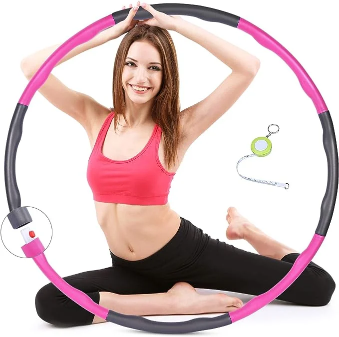 Hula Hoop, Weighted Hula Hoops For Adults Fitness & Weight Loss Fitness Hula Hoop Ring Core Strength, 8 Sections Detachable Hula-Hoop For Adults Fitness Exercise