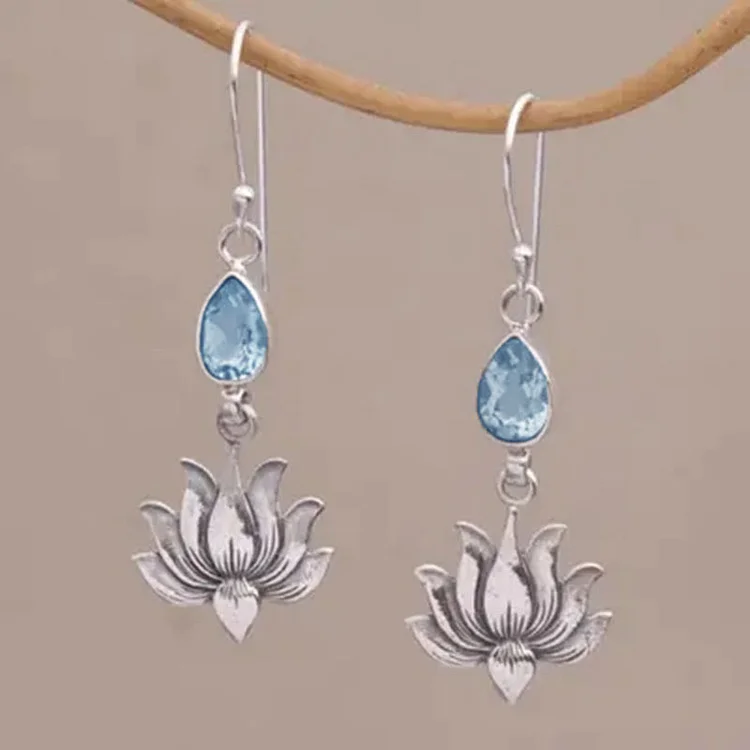 Vintage lotus earrings