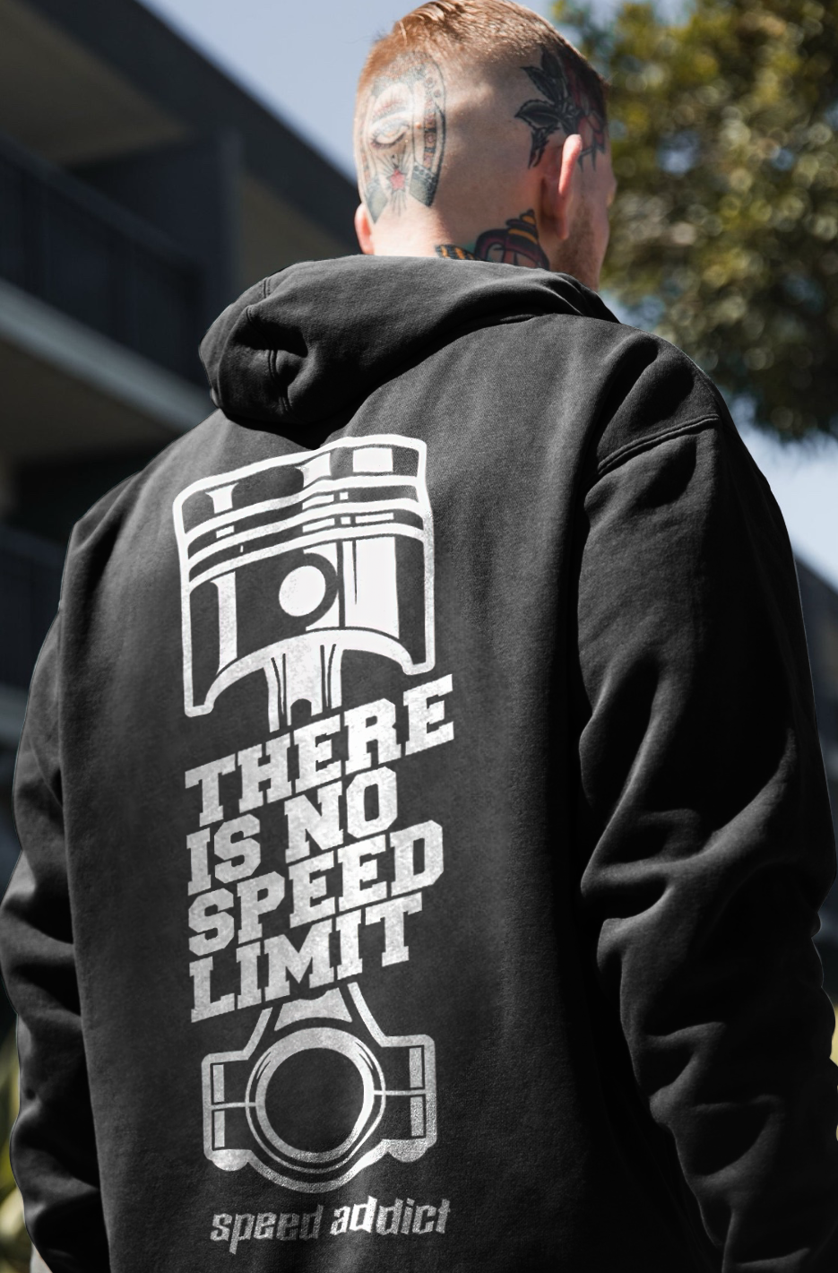There Is No Speed Limit Speed Addict Printed Men's Hoodie - Devcarry