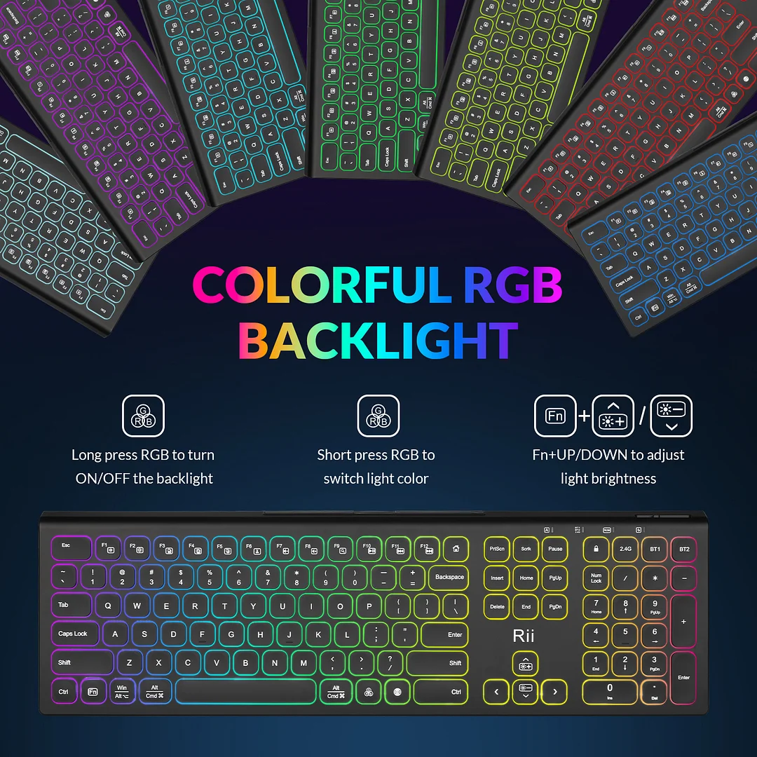 Rii RK801 Bluetooth Wireless Keyboard