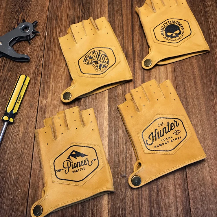 TIMSMEN Men's Summer Outdoor Retro Cycling Half Finger Gloves