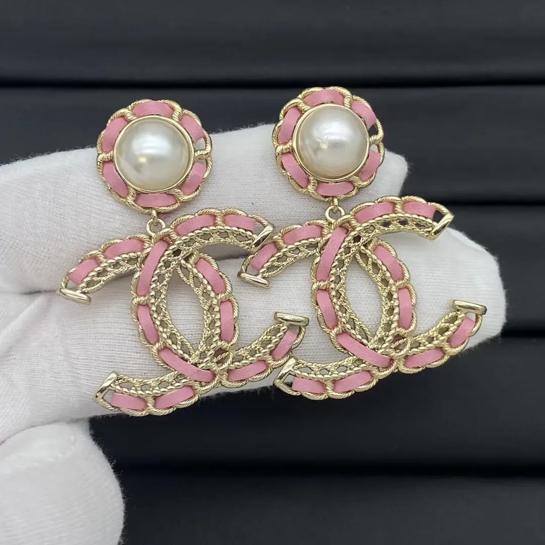 Chanel Leather Woven Big Double C Earrings