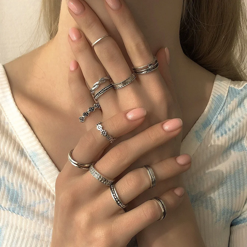Creative ladies pearl alloy fashion rings set - Devcarry