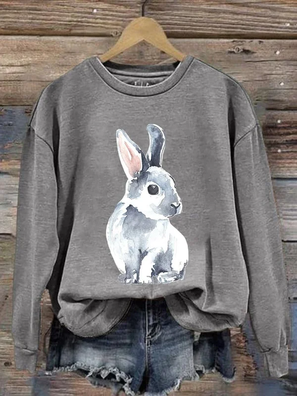 Women's Cute Bunny Easter Casual Sweatshirt