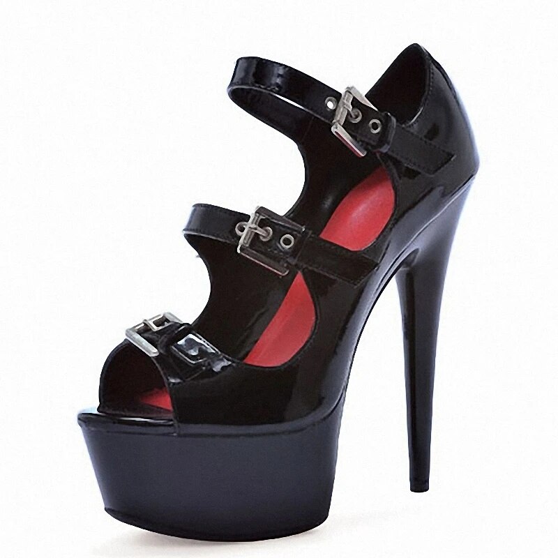 VCshoes Models Nightclub 6Inches Peep Toe Exotic Dancer Platform 15cm Sandals Gladiator Punk Gothic Big Size Stripper HeelsPole Dance