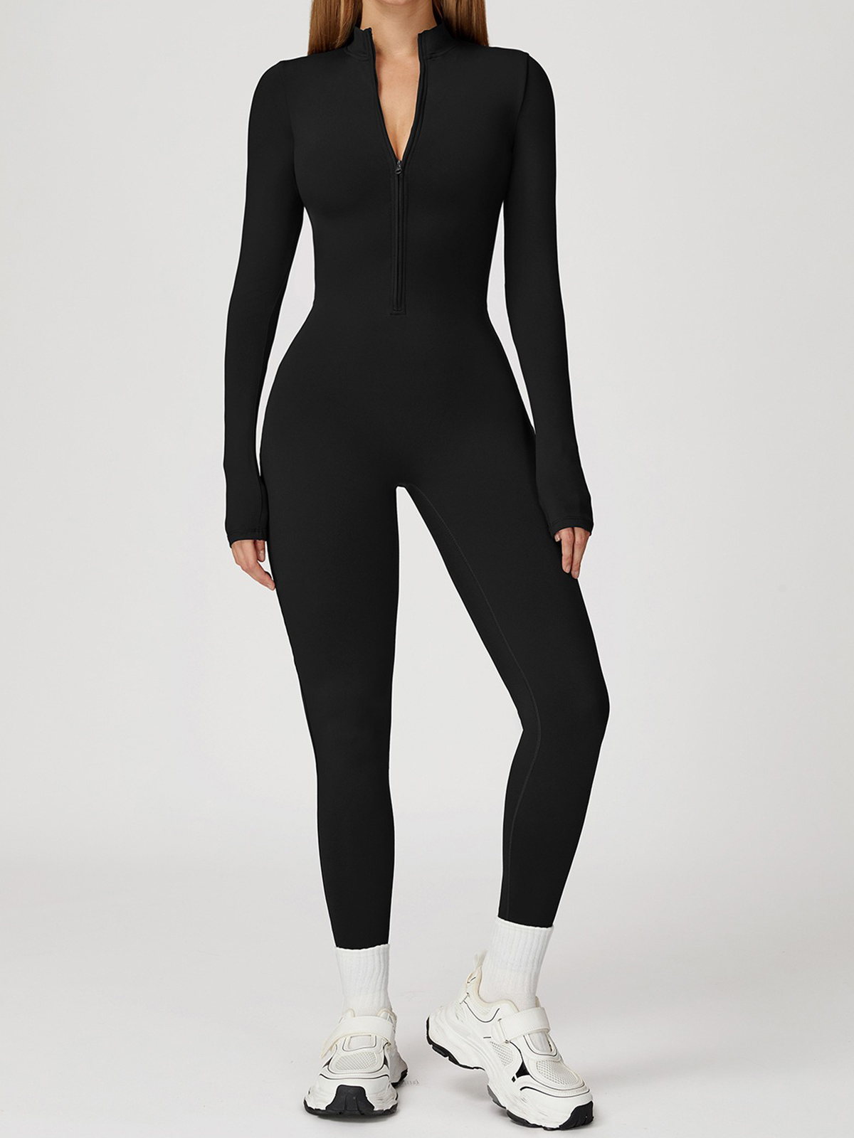 Long-Sleeve Zip-Front Jumpsuit - HIGIANNA®