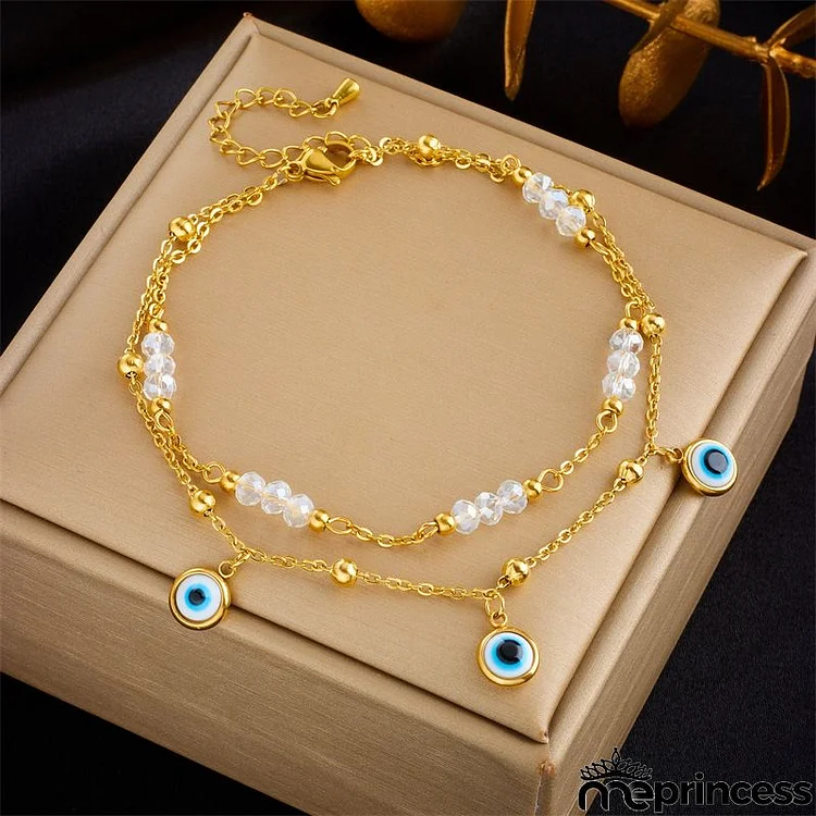 Women Fashion Simple Double Layer Stacked Pearl Heart Star Pendant