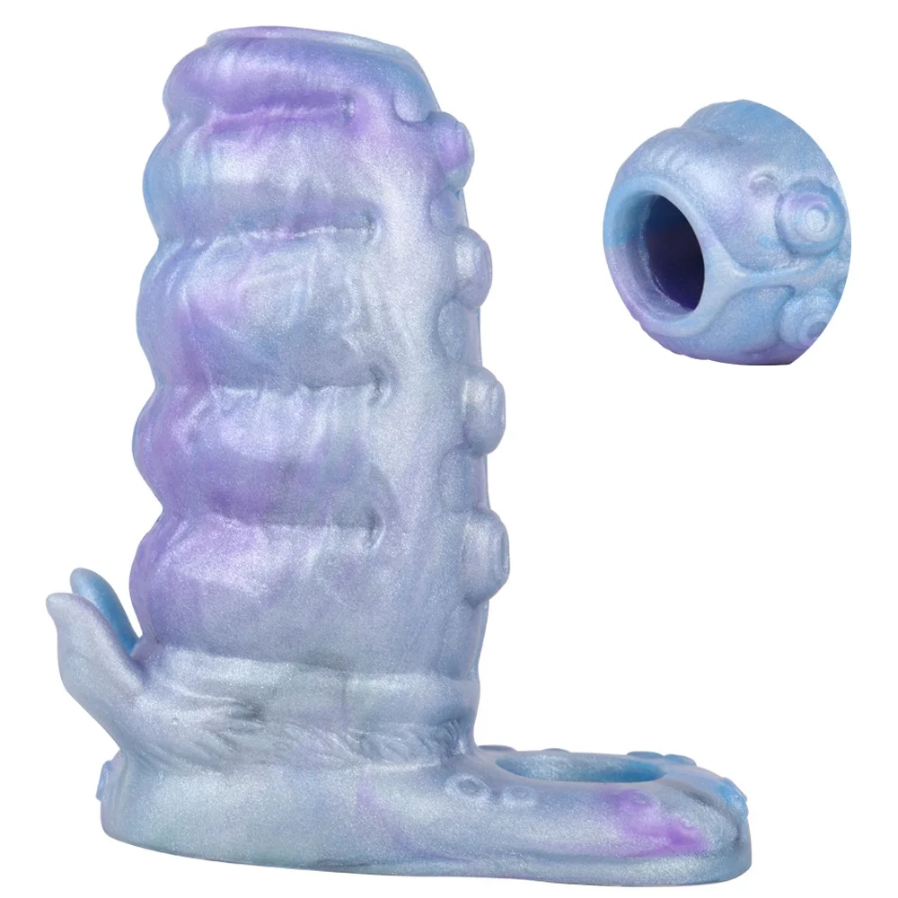 Nessie Monster Hollow Male Silicone Penis Sleeve - Rose Toy