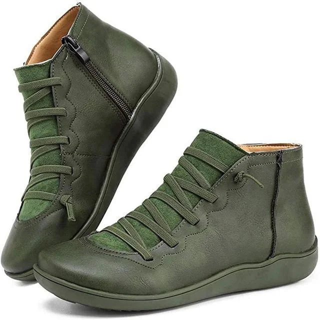 Women Leather Waterproof Orthopedic Vintage Boots