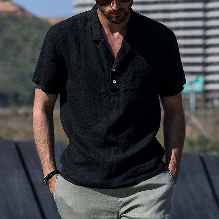 Men's Linen Short Sleeve Shirt