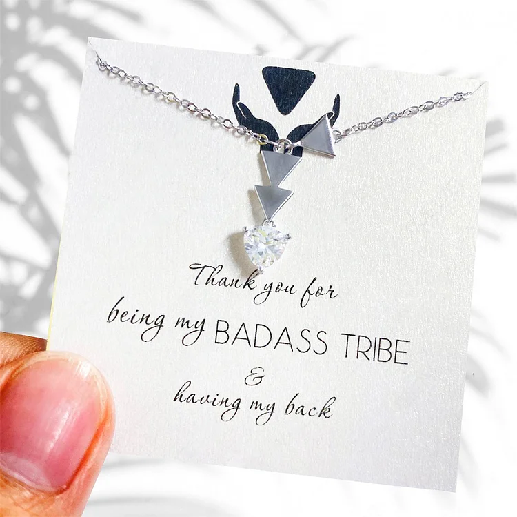 Badass Tribe Friendship Triangle Necklace “Thank You for Being My Badass Tribe”