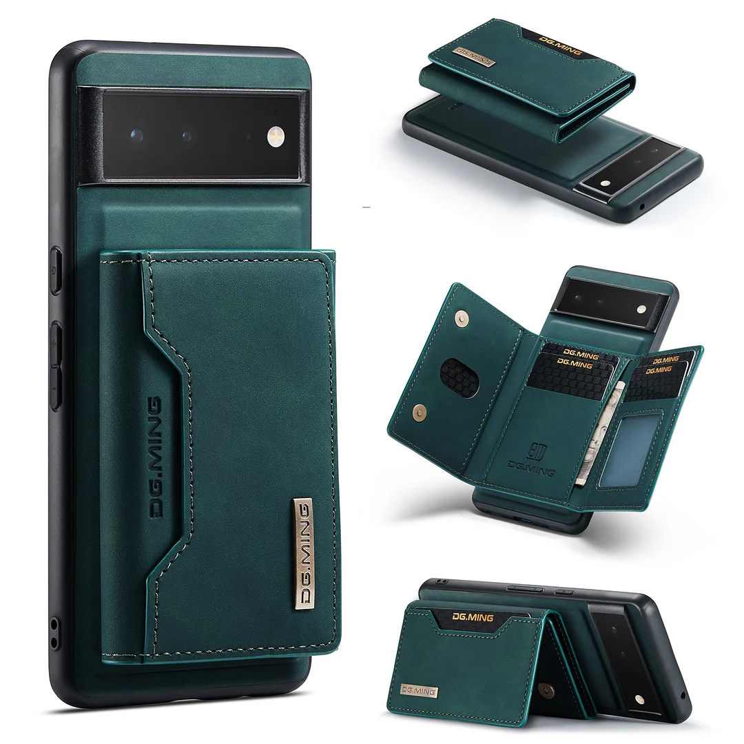 Retro Leather Detachable Magnetic Wallet Phone Case With Cards Slot And Kickstand For Google Pixel 6/6A/6 Pro/7/7 Pro/8/8 Pro