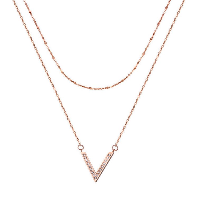 V-shaped Diamond Necklace